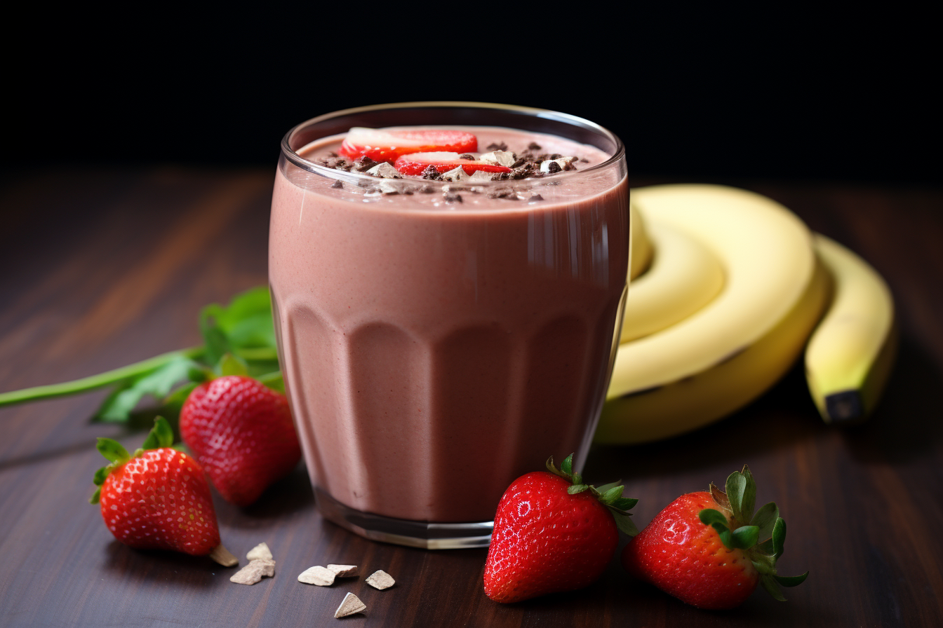 The Perfect Strawberry Banana Chocolate Smoothie