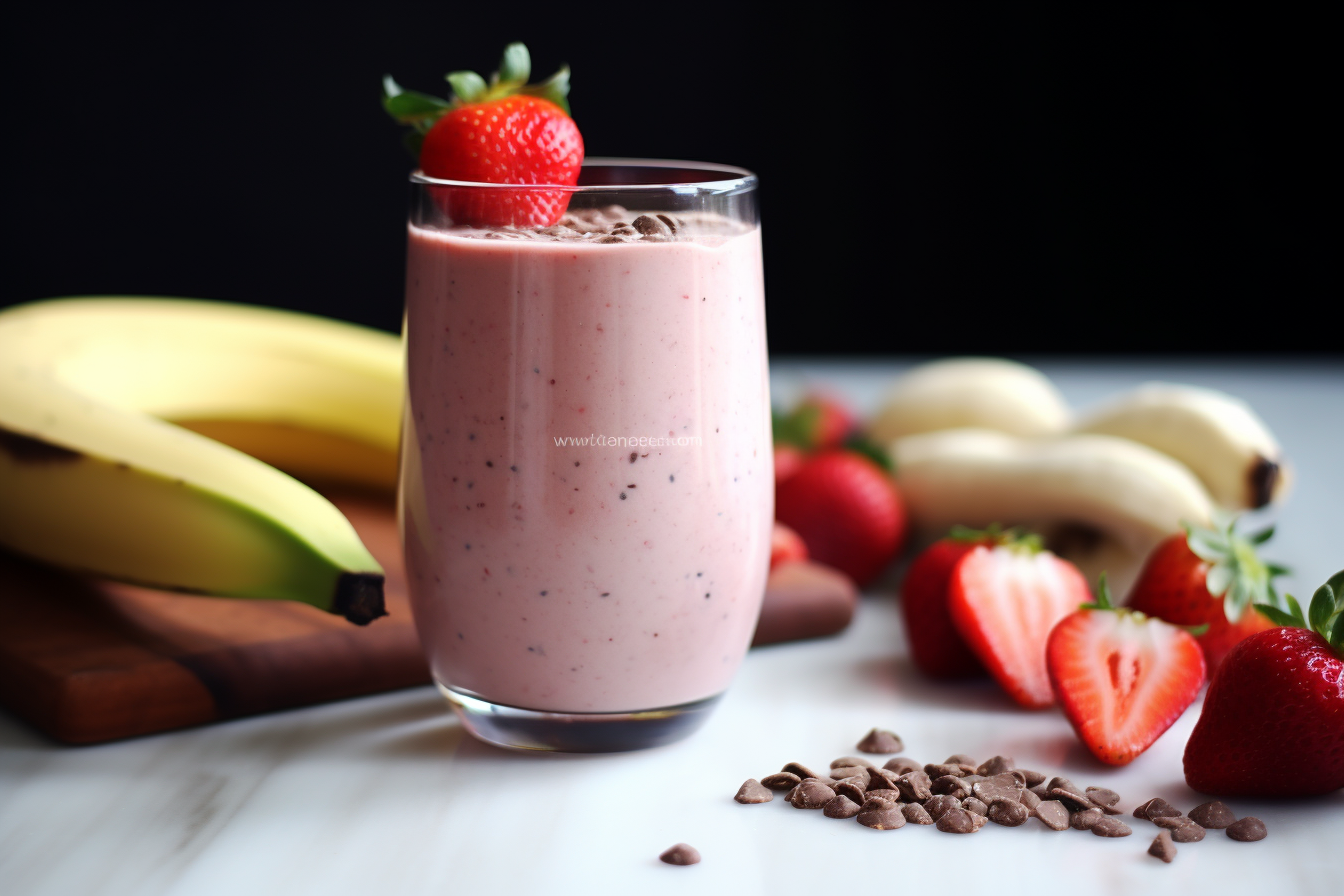 The Perfect Strawberry Banana Chocolate Smoothie