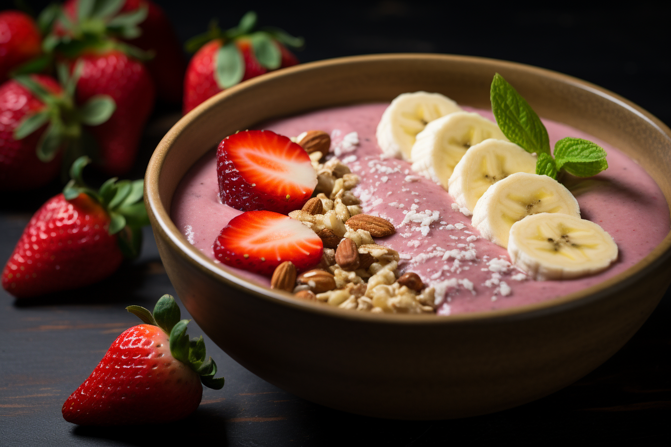 BlendnBrew: Strawberry Banana Smoothie Bowl