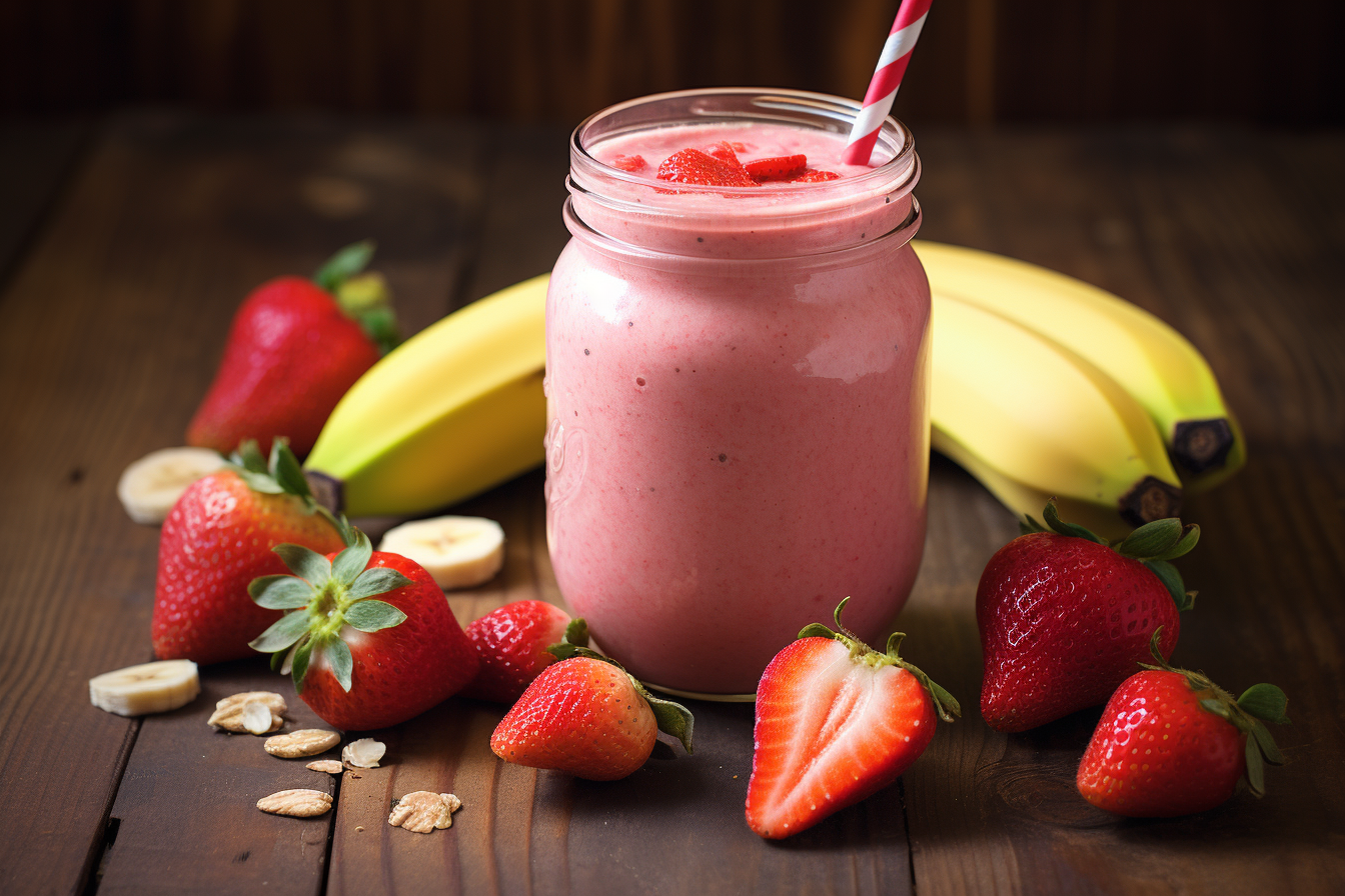 BlendnBrew: V8 Strawberry Banana Smoothie