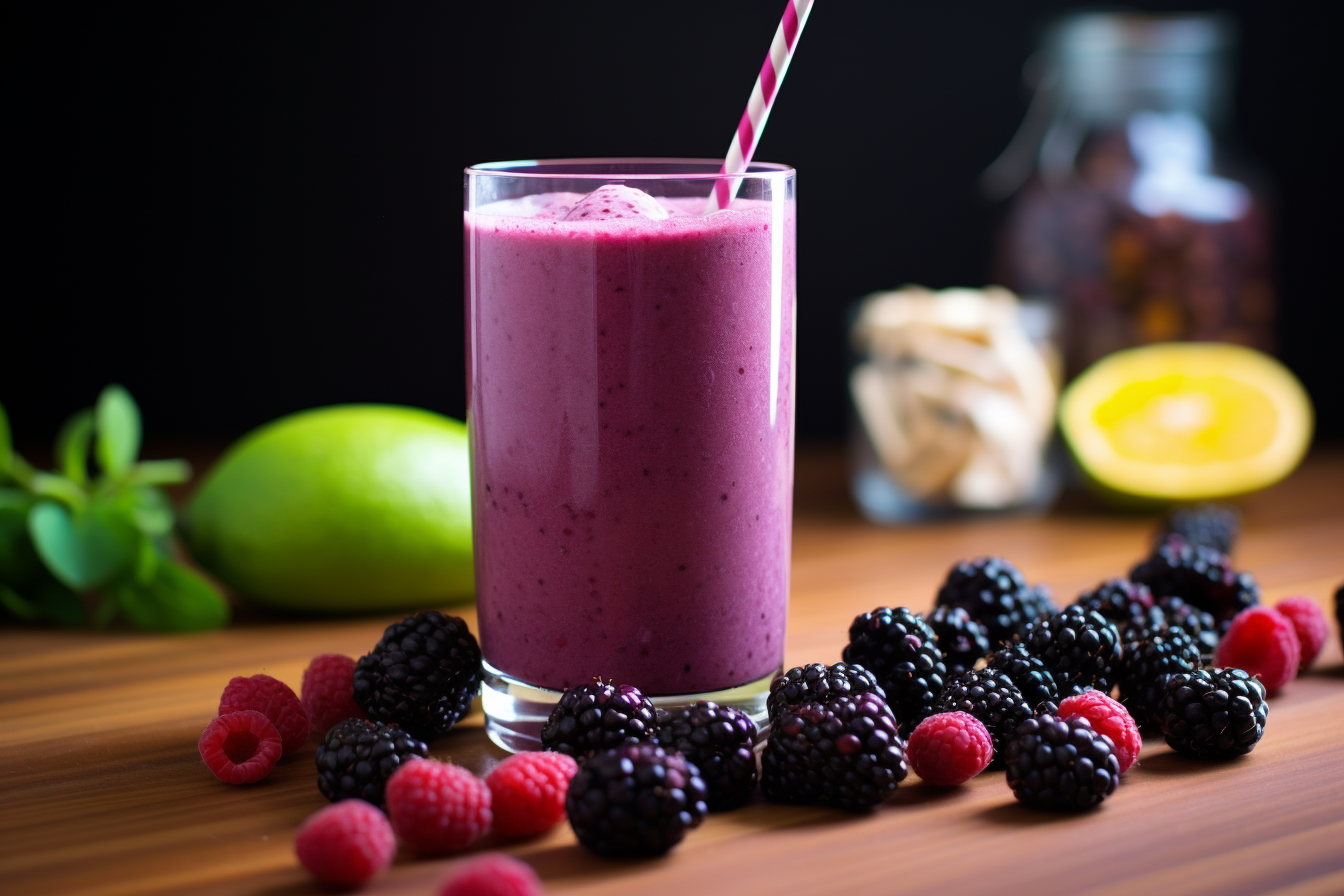 BlendnBrew - Banana and Blackberry Smoothie Recipe