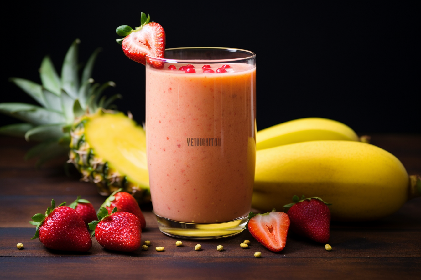 BlendnBrew - Banana Strawberry Mango Smoothie