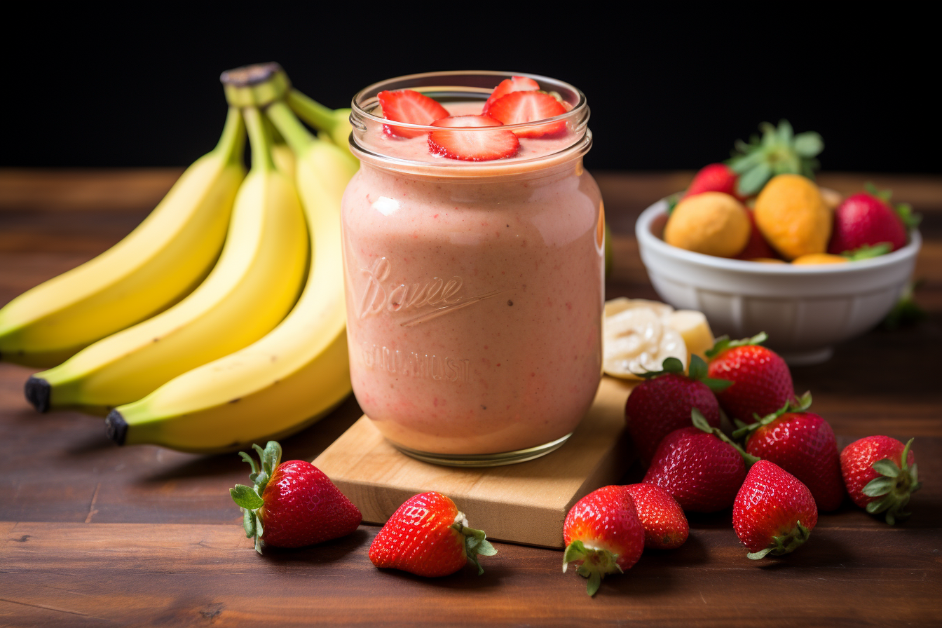 BlendnBrew - Banana Strawberry Mango Smoothie