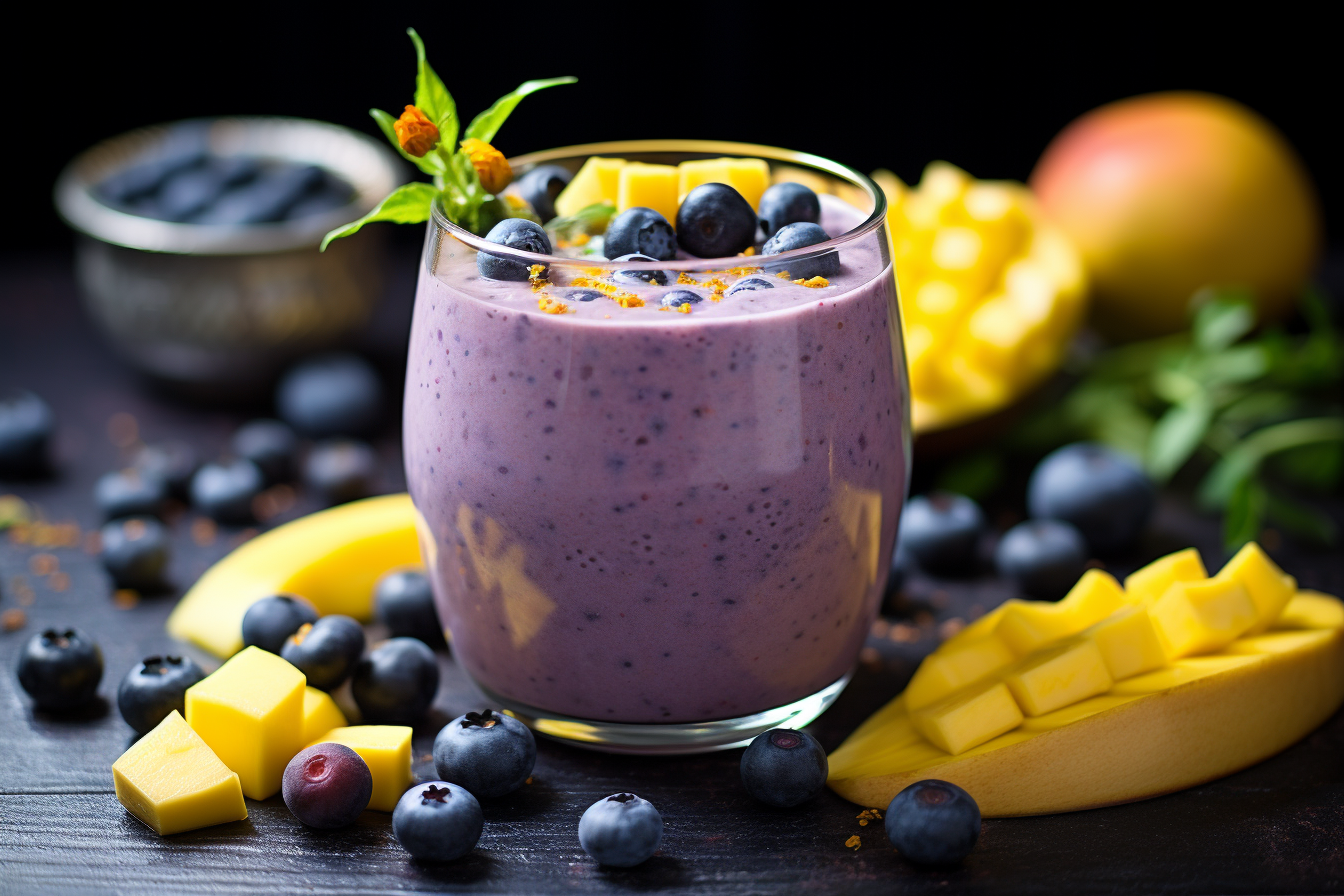 mango blueberry banana smoothie