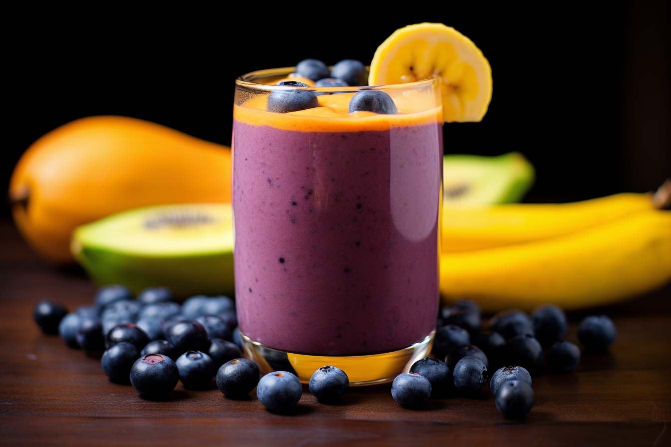 mango blueberry banana smoothie