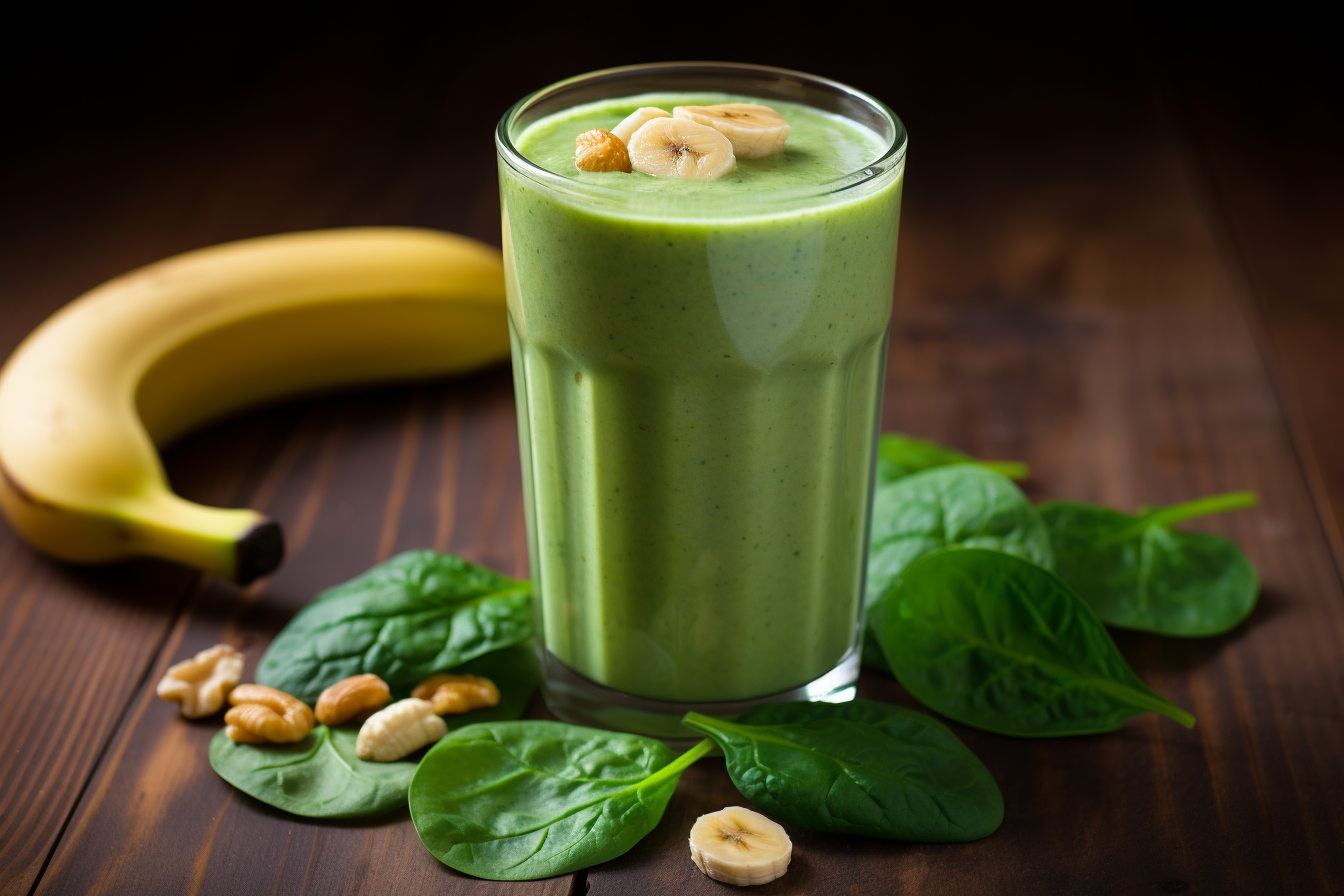 BlendnBrew: Peanut Butter Banana Spinach Smoothie