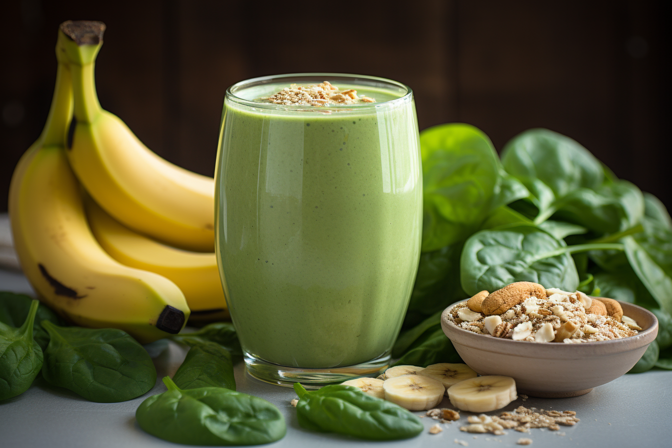 BlendnBrew: Peanut Butter Banana Spinach Smoothie