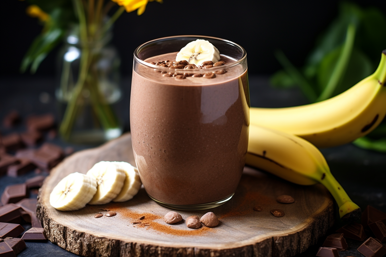 Vegan Dark Chocolate Banana Smoothie