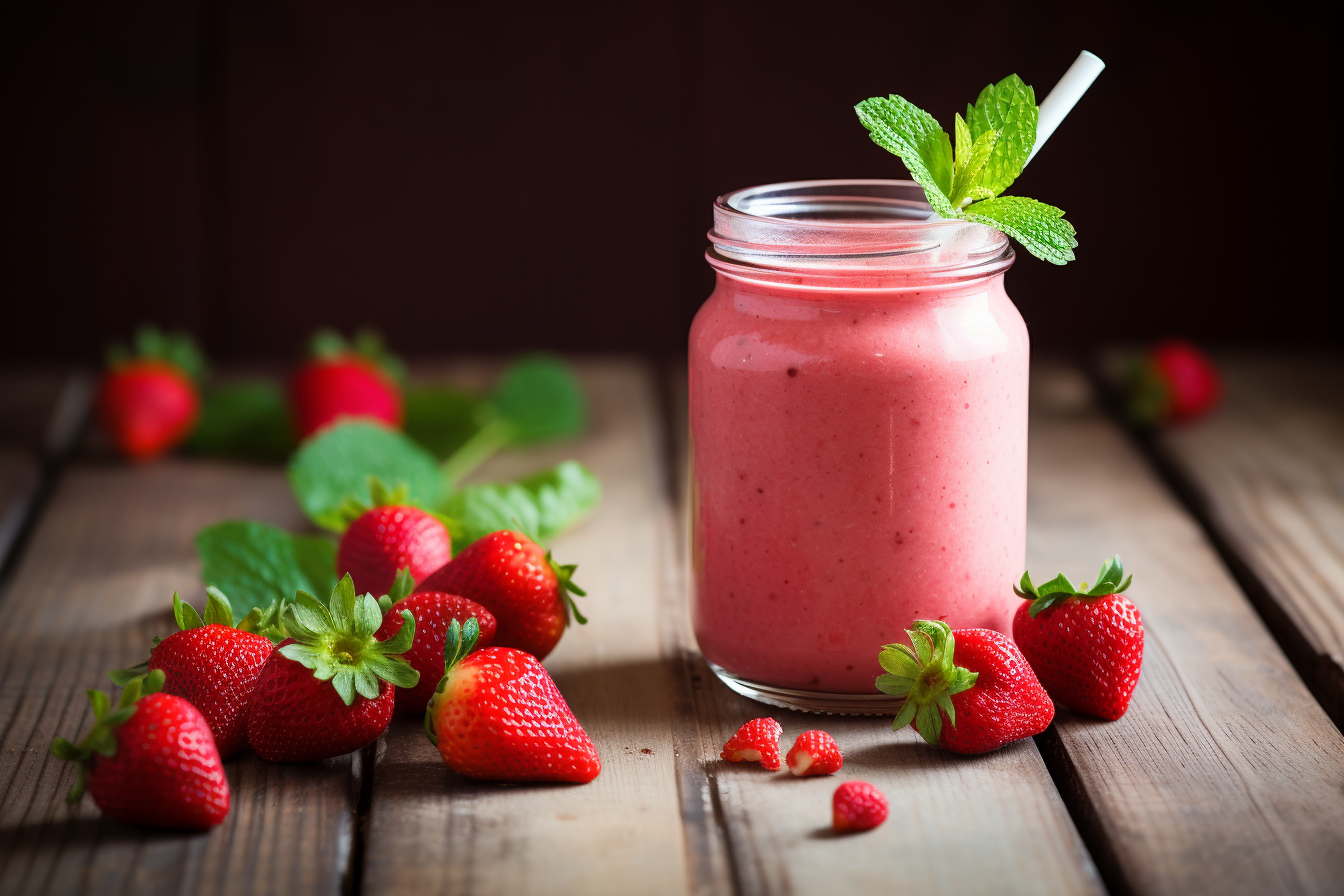 strawberry smoothie with yogurt