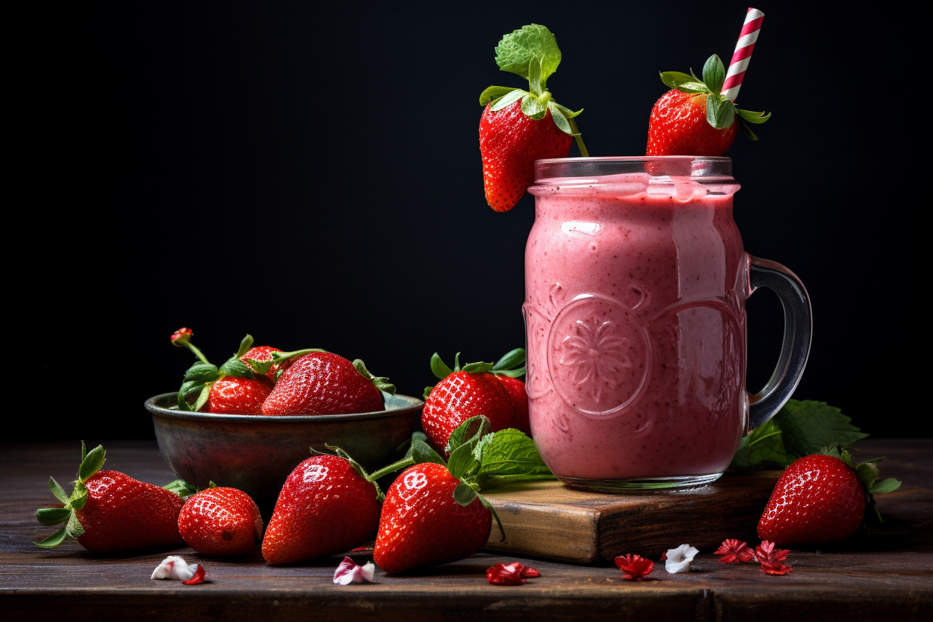 strawberry smoothie with yogurt