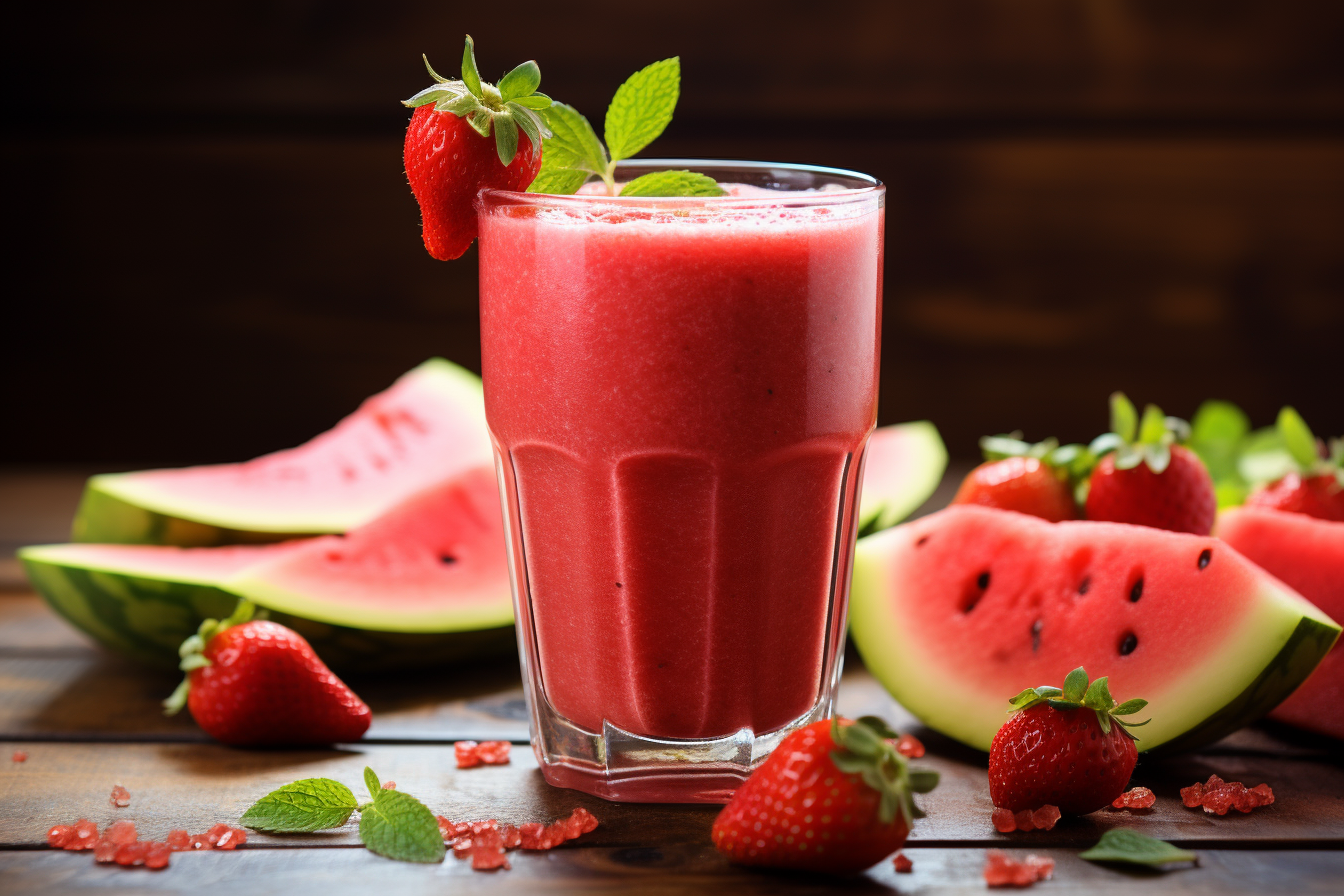 BlendnBrew: Strawberry Watermelon Smoothie Recipe