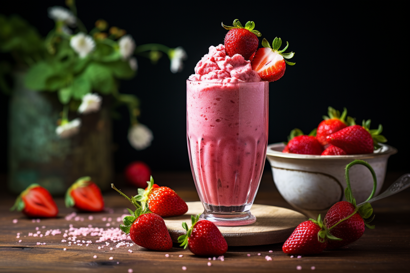 Refreshing Strawberry Smoothie with Ice Cream Recipe